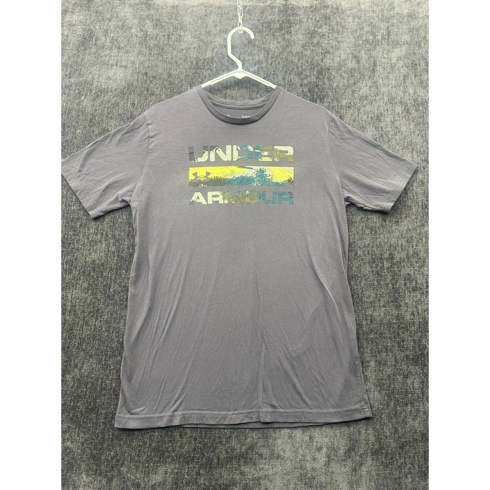 Under Armour T Shirt Mens Medium Gray Stretch Comfort Quick Drying‎ Loose Fit